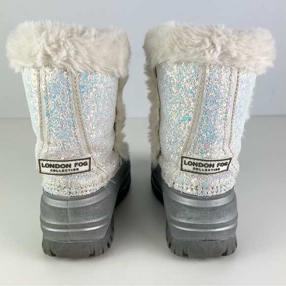 LONDON FOG WHITE SPARKLY WARM LINED SNOWBOOTS - Picture 5 of 12